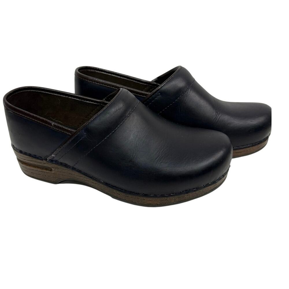 Dansko Professional Navy Blue Leather Clogs Slip On Work Shoes Women’s 39 8.5 9